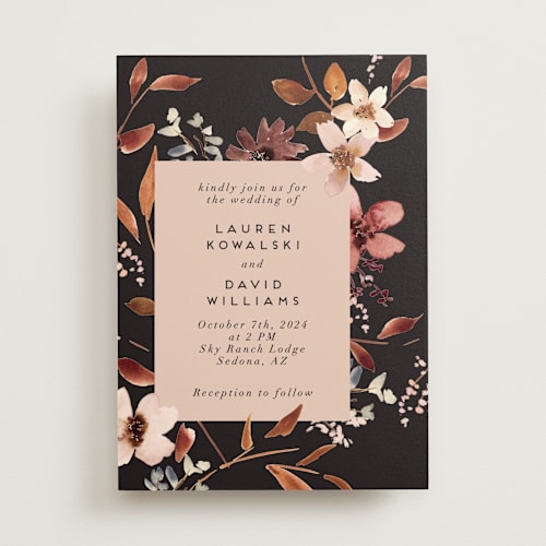 This is a midnight wedding invitations with standard by Petra Kern called silky way printing on signature in standard