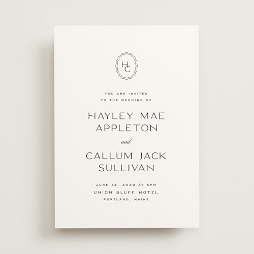 This is a ebony wedding invitations with standard by Ellen Schlegelmilch called callum printing on signature in standard