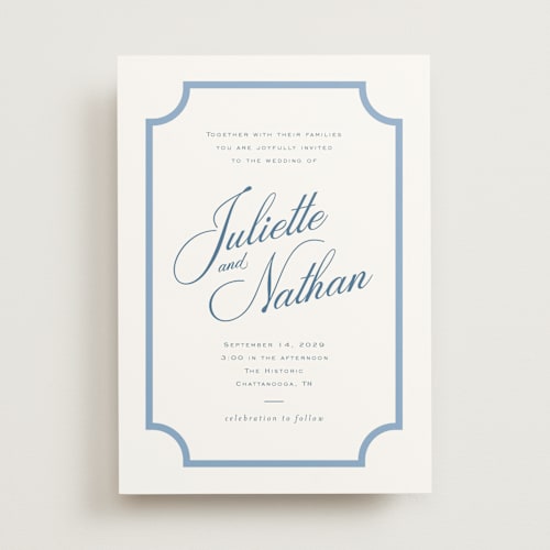 This is a bluebell wedding invitations with standard by Jessica Williams called marenza printing on signature in standard