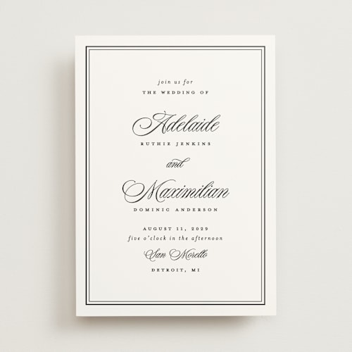 This is a midnight wedding invitations with standard by Ellen Schlegelmilch called museo printing on signature in standard
