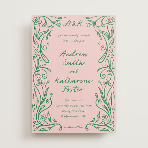 This is a candy wedding invitations with standard by Julia Liverton called love in bloom printing on signature in standard