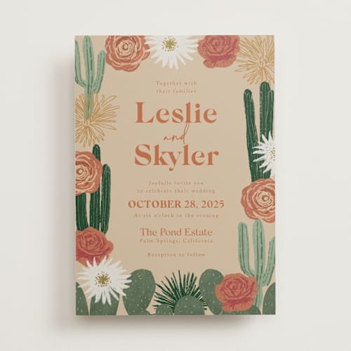 This is a sand wedding invitations with standard by Cass Loh called boho desert printing on signature in standard