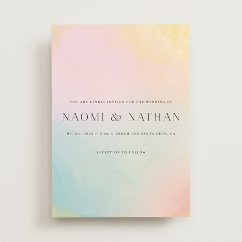 This is a sunrise wedding invitations with standard by Petra Kern called marshmallow printing on signature in standard
