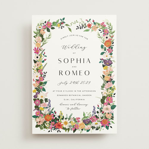 This is a daisy wedding invitations with standard by Susan Moyal called secret garden printing on signature in standard