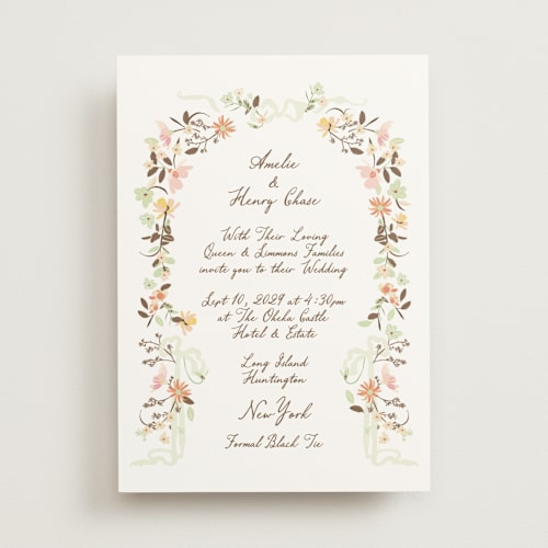 This is a autumn icecream wedding invitations with standard by Phrosné Barwood called spring draped garland printing on signature in standard
