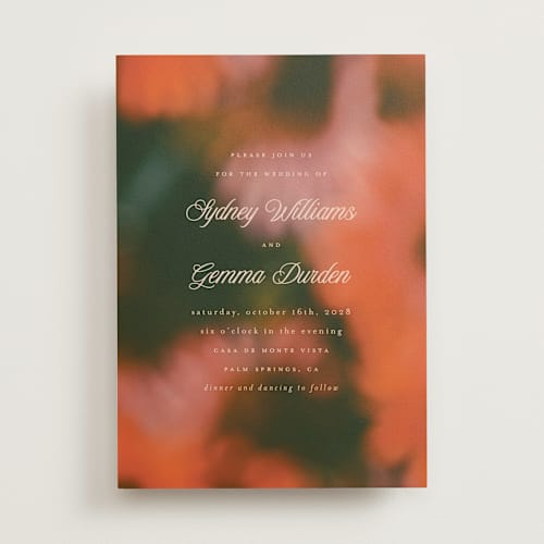 This is a poppy wedding invitations with standard by Morgan Kendall called bloom printing on signature in standard
