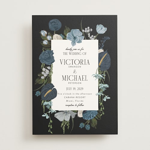 This is a sapphire wedding invitations with standard by Susan Moyal called romantics printing on signature in standard
