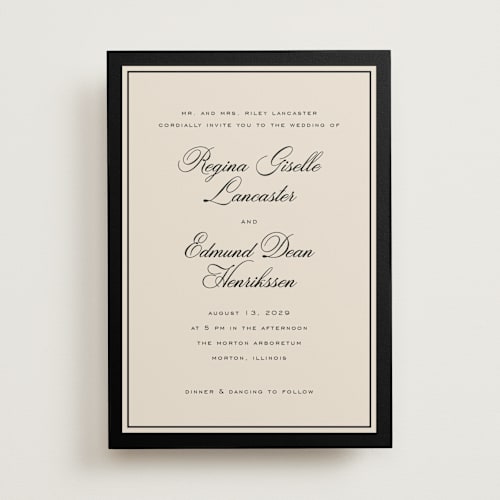 This is a raven wedding invitations with standard by chocomocacino called krytharaki printing on signature in standard