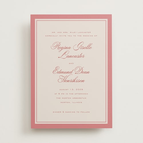 This is a rouge wedding invitations with standard by chocomocacino called krytharaki printing on signature in standard