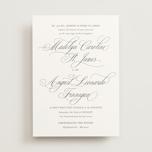 This is a snow bright wedding invitations with standard by Design Lotus called when i fall in love printing on signature in standard
