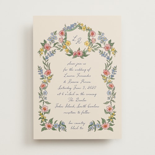 This is a low country wedding invitations with standard by Chris Griffith called a wedding in low country printing on signature in standard