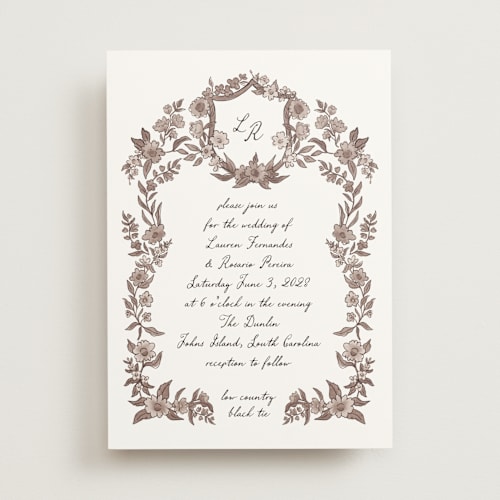 This is a siena wedding invitations with standard by Chris Griffith called a wedding in low country printing on signature in standard