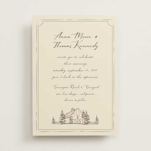 This is a latte wedding invitations with standard by Sherley Ferreira called southern soul printing on signature in standard