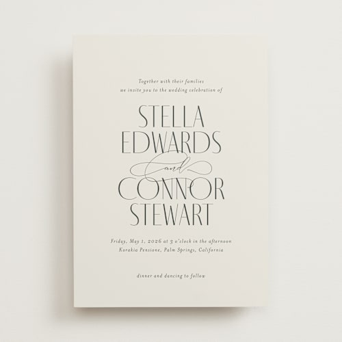 This is a porcelain wedding invitations with standard by Jennifer Postorino called unity printing on signature in standard