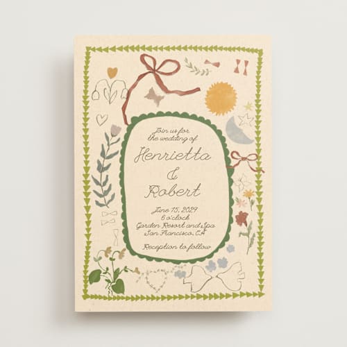 This is a secret garden wedding invitations with standard by Sumak Studio called pure magic printing on signature in standard