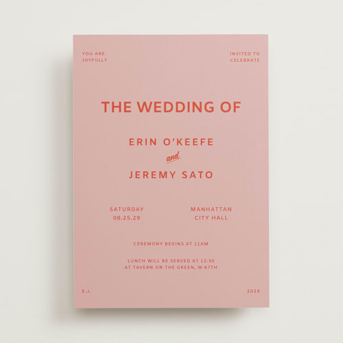 This is a mauve wedding invitations with standard by Studio Suku called courthouse printing on signature in standard