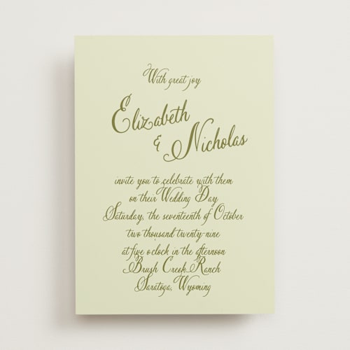 This is a summer hydrangeas wedding invitations with standard by Design Lotus called lavender dreams printing on signature in standard