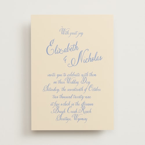 This is a buttered up wedding invitations with standard by Design Lotus called lavender dreams printing on signature in standard