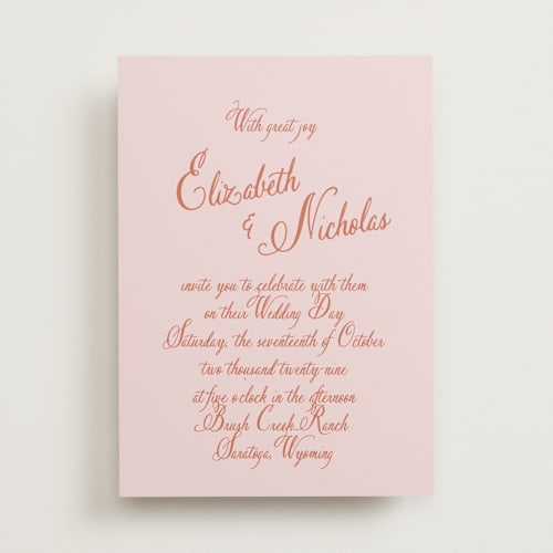 This is a sherbert sunset wedding invitations with standard by Design Lotus called lavender dreams printing on signature in standard