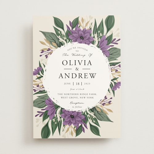 This is a hydrangea wedding invitations with standard by Oma N. Ramkhelawan called ophelia's garden printing on signature in standard