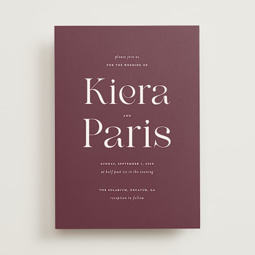 This is a wine wedding invitations with standard by tuldok called embellished note printing on signature in standard