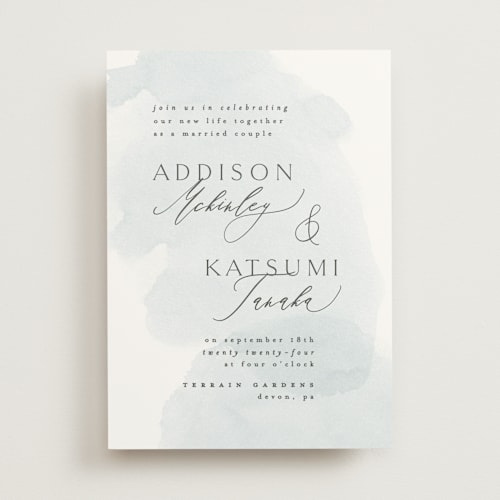 This is a sky wedding invitations with standard by Everett Paper Goods called softly layered printing on signature in standard