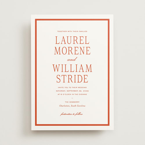 This is a sunset wedding invitations with standard by Sara Hicks Malone called dewberry printing on signature in standard