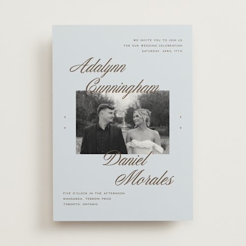 This is a pond wedding invitations with standard by Sam Dubeau called swoon printing on signature in standard