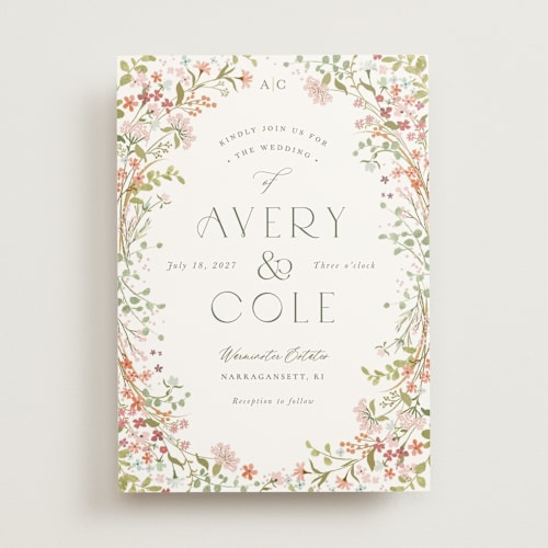 This is a peony wedding invitations with standard by Jennifer Wick called avery printing on signature in standard