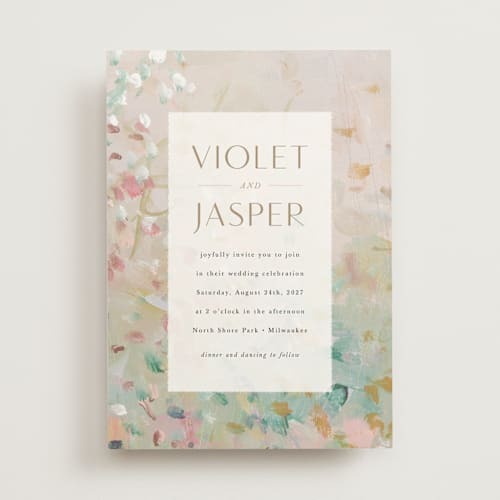 This is a daffodil wedding invitations with standard by Lindsay Megahed called english garden printing on signature in standard