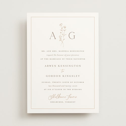 This is a chiffon wedding invitations with standard by chocomocacino called kouignette printing on signature in standard