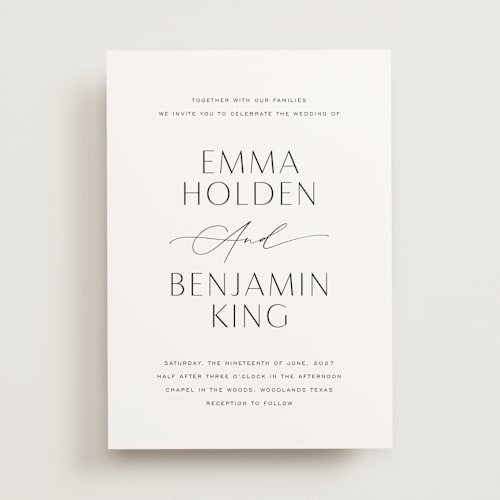 This is a onyx wedding invitations with standard by Jennifer Postorino called glide printing on signature in standard