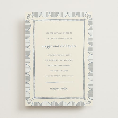 This is a sky wedding invitations with standard by Kelly Watkins called florence printing on signature in standard