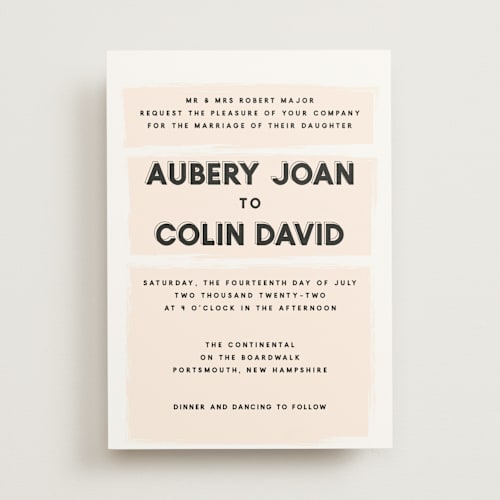 This is a blush wedding invitations with standard by frances mathys called bold blush printing on signature in standard