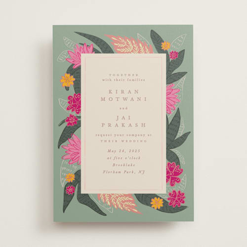 This is a patta wedding invitations with standard by Creo Study called phool bahar printing on signature in standard
