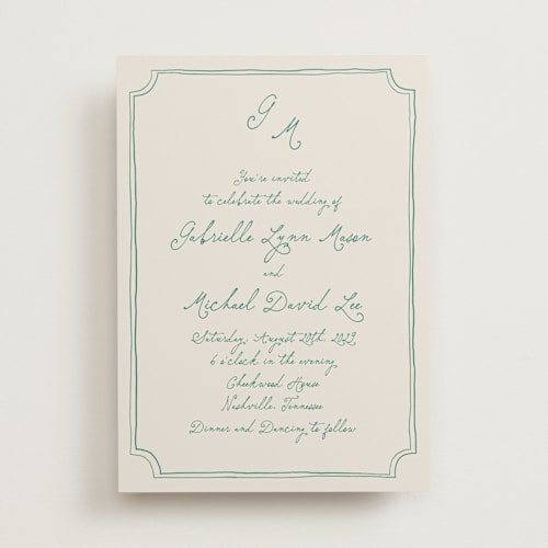 This is a emerald wedding invitations with standard by Kelly Watkins called felicity printing on signature in standard