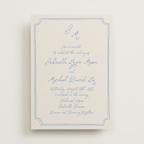 This is a cloud wedding invitations with standard by Kelly Watkins called felicity printing on signature in standard