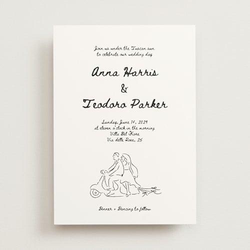 This is a nero wedding invitations with standard by Helena Vitto called amore mio printing on signature in standard