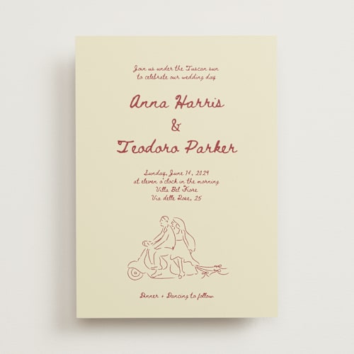 This is a chianti wedding invitations with standard by Helena Vitto called amore mio printing on signature in standard