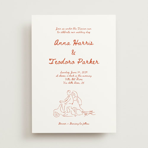 This is a aperol wedding invitations with standard by Helena Vitto called amore mio printing on signature in standard