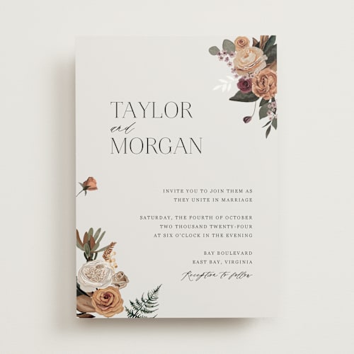 This is a moonstone wedding invitations with standard by Cass Loh called boho chic printing on signature in standard