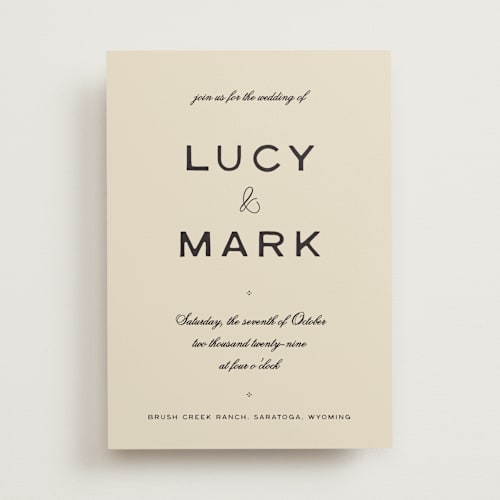 This is a noir wedding invitations with standard by Ani Somi called rose ink printing on signature in standard