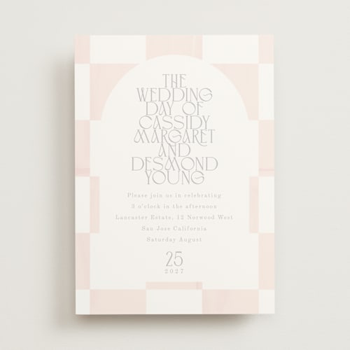 This is a cloud wedding invitations with standard by Baumbirdy called checker wash printing on signature in standard