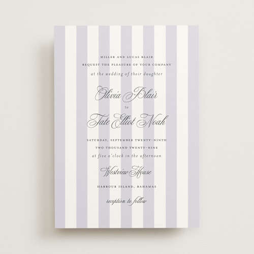 This is a lilac wedding invitations with standard by Sara Hicks Malone called westview printing on signature in standard