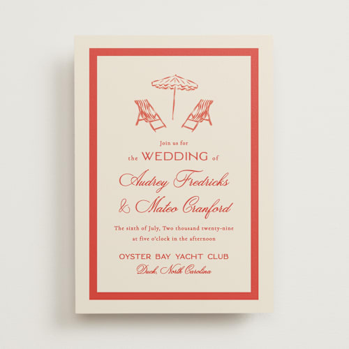 This is a lobster wedding invitations with standard by Jackie Crawford called kitty hawk printing on signature in standard