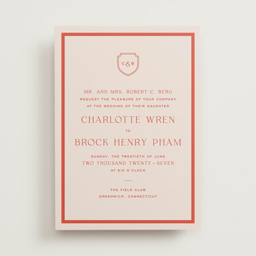 This is a verona sunset wedding invitations with standard by Megan Davis called racquet printing on signature in standard