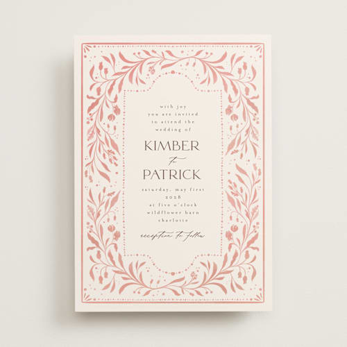 This is a peony wedding invitations with standard by Ashley DeMeyere called porcelain printing on signature in standard