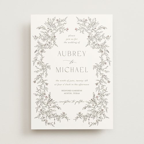 This is a ravello wedding invitations with standard by Anne Ciotola called cottonwood printing on signature in standard