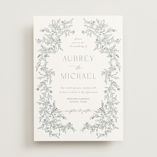 This is a sardegna wedding invitations with standard by Anne Ciotola called cottonwood printing on signature in standard