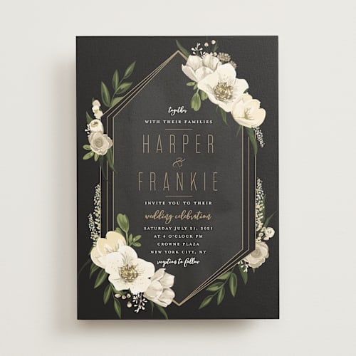 This is a onyx wedding invitations with standard by Susan Moyal called jewel printing on signature in standard